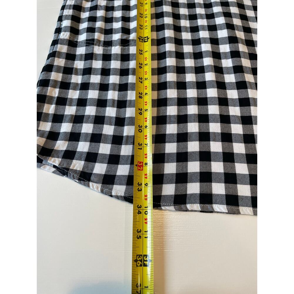 J. Jill Gingham Plaid Tunic Dress Pockets Sz M Black White Cottagecore Preppy - Picture 11 of 11
